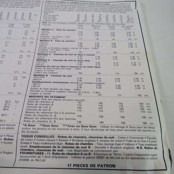 McCall's 2776 sewing pattern EASY Robe, nightgown Small Petite - Picture 7 of 10